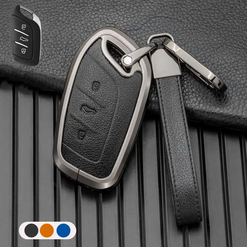 Key-Case-Cover-for-MG-ZS-EV-HS-MULAN-MG5-MG4-Leather-Metal-Remote-Fob ...