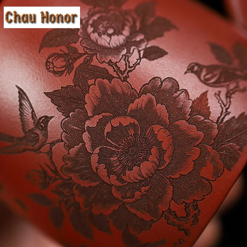 240ml Handmade Peony Flower Purple Clay Tea Pitcher Pour Tea Cha Hai Dispenser Household Justice Cup Fair Mug Cafes Accessories