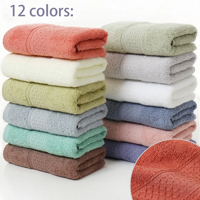 New thickened 100% pure cotton household towel, soft and absorbent adult bath towel, jacquard plain color adult large towel 2