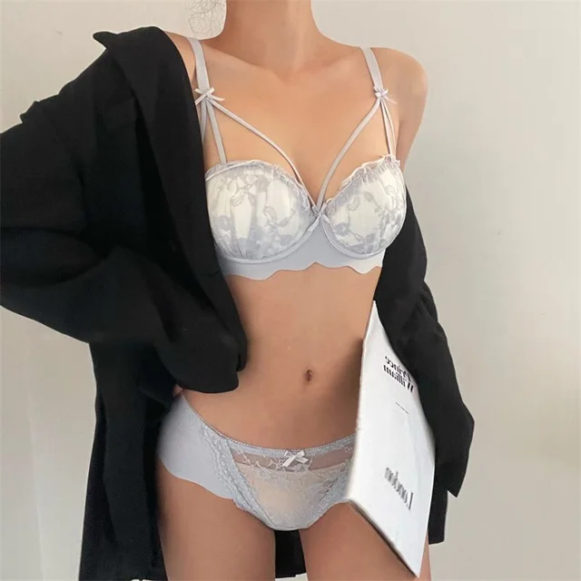 Black Lingerie for Women Sexy Lace Mesh Bra and Panty Sets Y2k Ensemble  Femme 2 Pièces Underwear Set Intimo Donna Ropa Interior - AliExpress