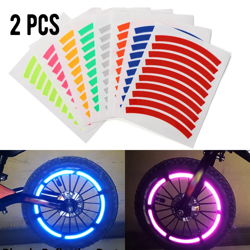 Reflective Tire Sticker Set for Kids' Balance Bikes - Safety Wheel Decals and Accessories (2-Pack)