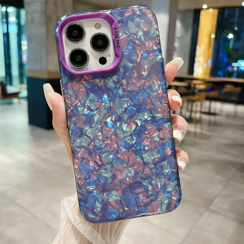 thumbnail image 1 of Luxury Bling Glitter Dream Conch Shell Marble Phone Case For iPhone 11 12 13 14 15 Pro Max 15plus Shockproof Bumper Back Cover, 1 of 5