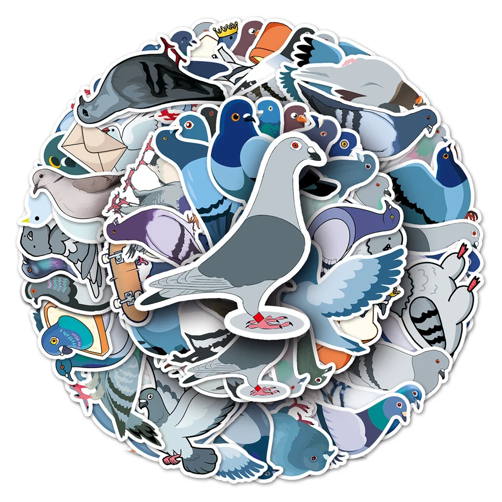 50pcs Cartoon Bird Pigeon Dove Stickers For Laptop Ipad Stationery Suitcase Vintage DIY Sticker Scrapbooking Supplies Aesthetic - Image 3