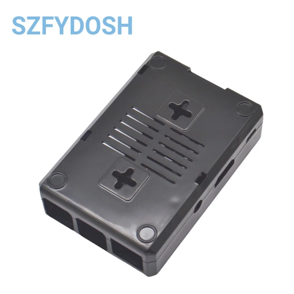 Black and Transparent Blue-Red ABS Plastic Box with Closed Cover