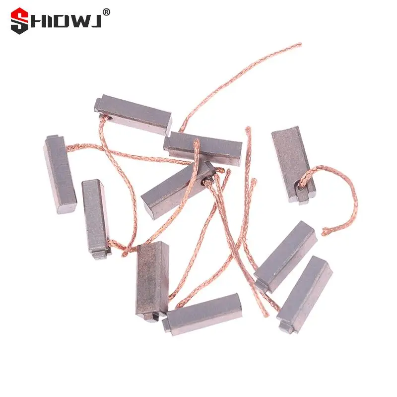Electric Generator Motor Carbon Brushes Car Alternator Power Tools Generic Car Regulator Copper 5*7*19mm 10pcs carbon brushes