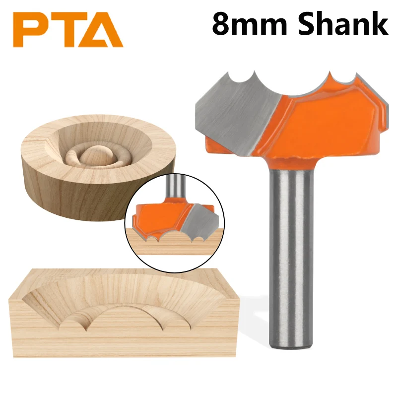 

PTA Double Dragon Ball Bit Router Bit Alloy Carbide Cutters Woodworking Milling CutterTools For Wood Bit Face Mill End Mill