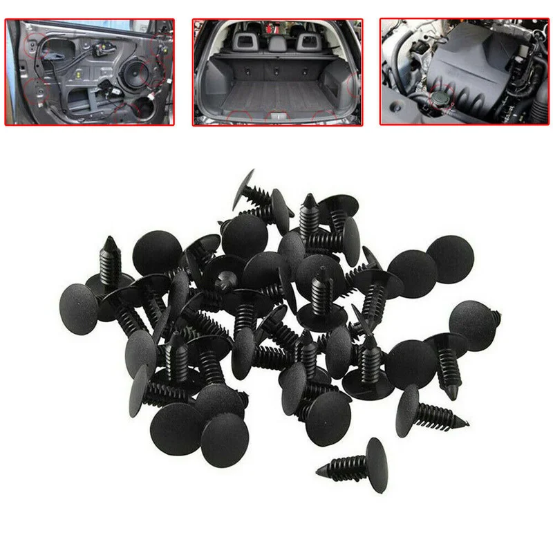 цена 190PCS Universal Auto Car Plastic Rivet Fasteners Push Pin Trim Bumper Fender Panel Clips Car  Interior Accessories Car Styling