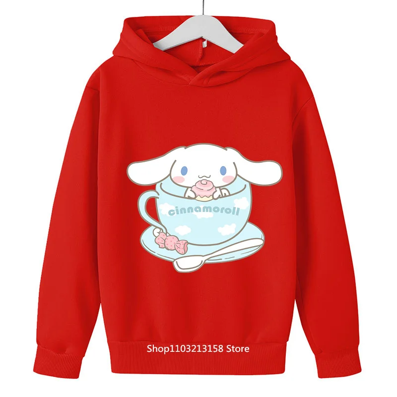 

2024 New Cinnamon Roll Kids Pure cotton Kawaii hoodie Cartoon Kids Student Casual wear Kids Girls Boys Outdoor ages 4-14