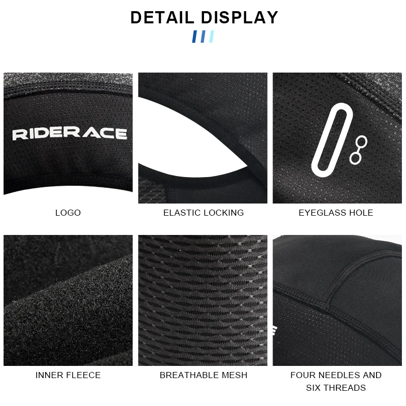Cycling Face Mask With Glasses Hole Sun Protection Windproof Dustproof Balaclava Bike Full Face Cap Fleece Thermal Helmet Liner 3