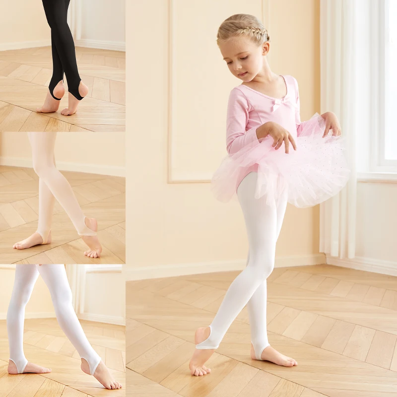 Footless Ballet Tights Dance Pantyhose Stockings Children Kids Dance  Practice Stockings Ballerina White leggings Women