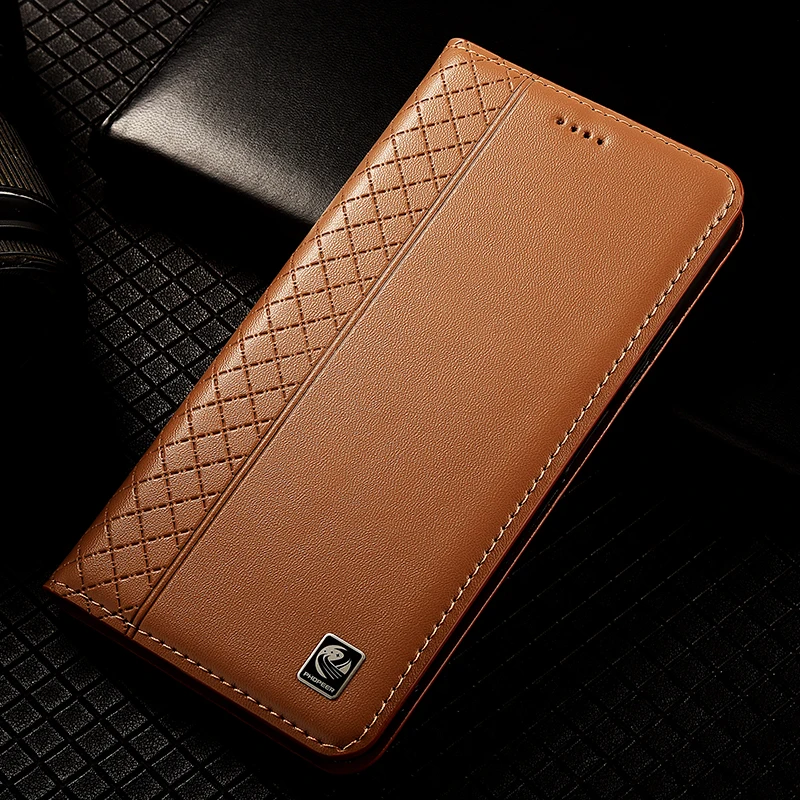 Premium Genuine Leather Wallet Case with Flip Magnet Slot