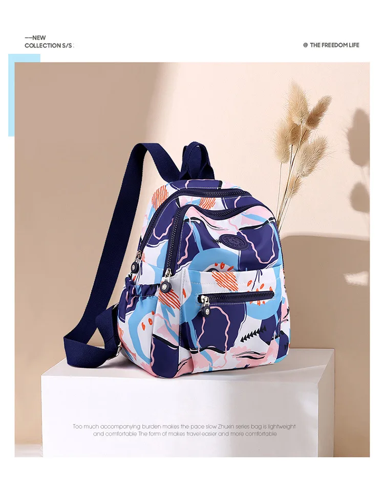 2022 New Nylon Cloth Ladies Backpack Fresh And Sweet Oxford Cloth Rucksack Fashion Casual Backpack Light Travel School Bag