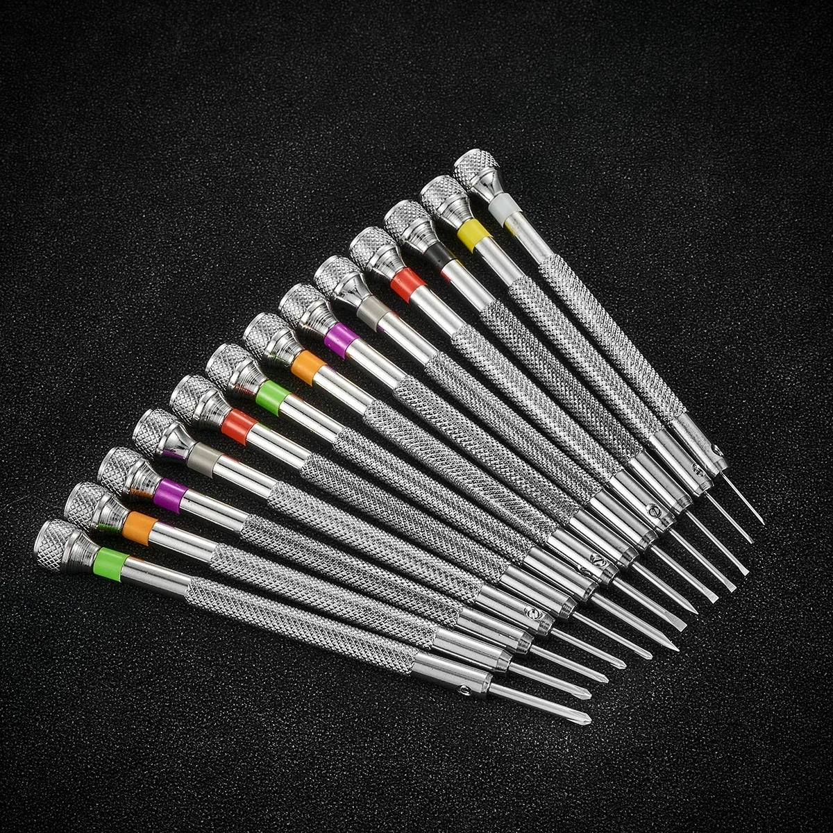 13Pcs 시계 수리 도구 스크루 드라이버 세트 0.6mm-2.0mm 플랫 헤드 스크루 드라이버 키트 시계 수리 도구에 대한 전문 시계 제조 업체