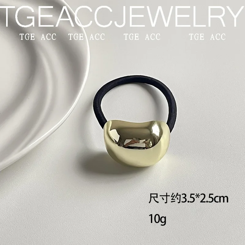 Korean Fashion Metall Unregelmäßige Doppel-Schicht Haar Bands Seile Frauen Stirnband Elastische Haarband Pferdeschwanz Halter Haar Zubehör – Detail 10