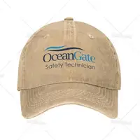 Vintage Ocean Gate Safety Technician Baseball Cap Unisex Style Distressed Washed Headwear Outdoor All Seasons Travel Hats Cap 1