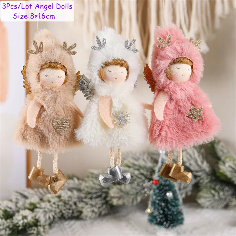 Navidad Christmas Cute Girl Doll Set for Home New Year Gift Xmas Tree Pendant