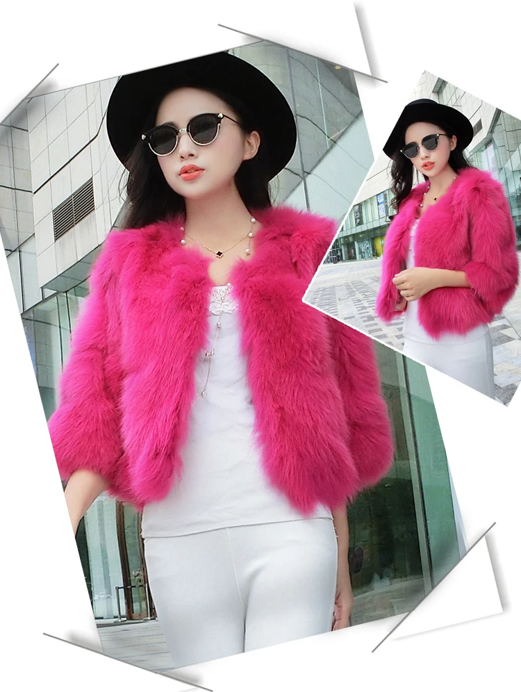 

Winter Coat Wom Faux Fur Jacket Fluffy Solid Color Thick Warm Fur Coat Winter Fashion O-neck Elegant Plush Fur Outerwear