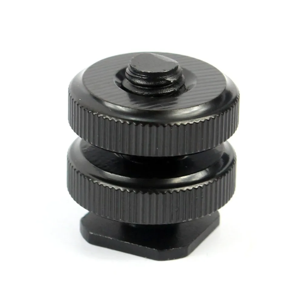 3/8 1/4 Doppelmutter Einzelner Kaltschuh Stativhalterung zum Blinken Blitzschuh Schraubenadapter für GoPro Hero Action Kamera DSLR Fotostudio – Detail 23
