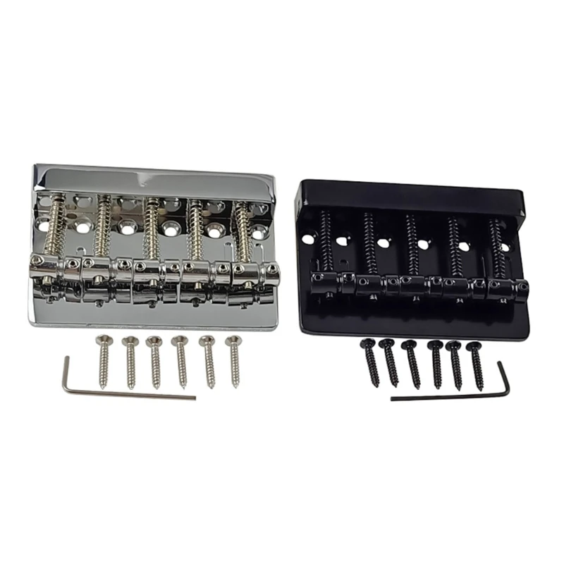 

5 Strings Bass Guitar Bridge, Metal Tailpiece Bridge Saddle with Mounting Screws G99D