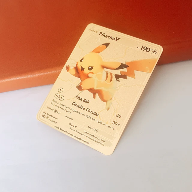 Cartas Pokemon Español Spanish Pokemon Metal Cards Vmax Charizard Pikachu Gold Metal Card España Collection Card Pokémon Cards 5