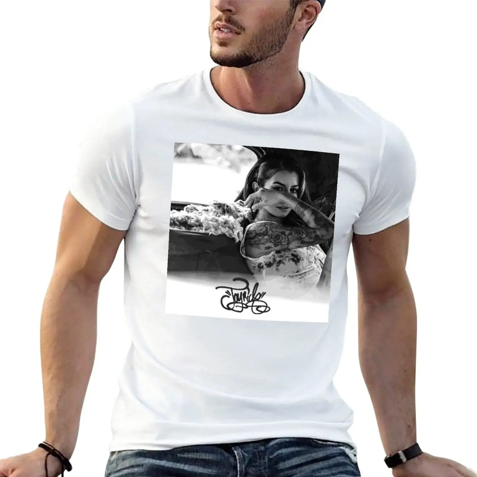 Vel The Wonder T-Shirt Blacks Animal Prinfor Boys Plain White T-Shirt Uomo