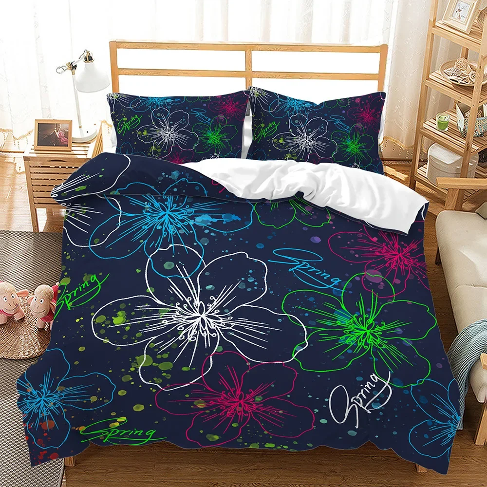 Cherry Blossoms Duvet Cover King/Queen Size,Japanese Sakura Tree Pink Floral Spring Vintage Cultural Bedding Set for Women Girls