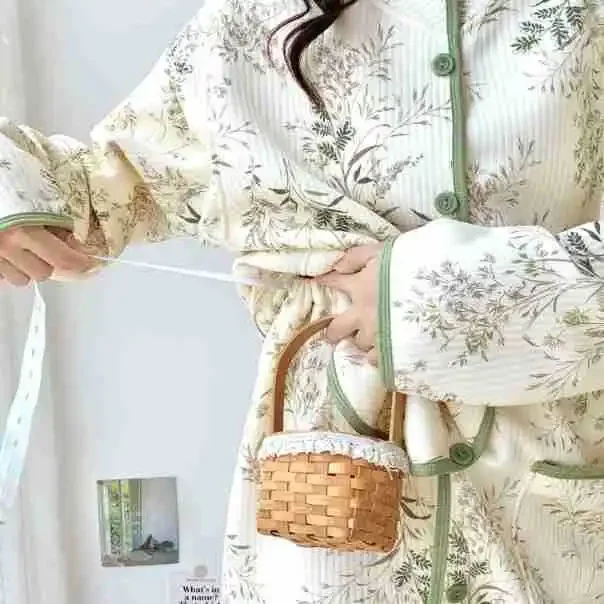 Maternity Clothing Sets Postpartum Sleepwear Winter Warm Breathable Air Cotton For Pregnant Women Bedding Nightwear