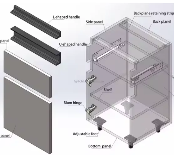 Modern Design Kitchen Cabinets High Quality Stainless Steel Assembled Island Sets with Drawer Slide & Basket Free Sample Offered