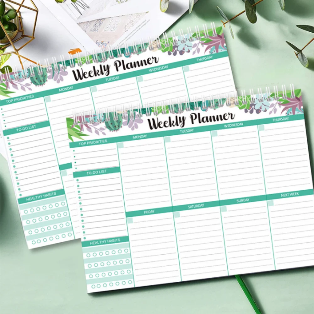 Wide To Do Planner Weekly Planning Notepad Schedules Stationery Weekly Meal Planner Pad A5 Notebook Planner Undated