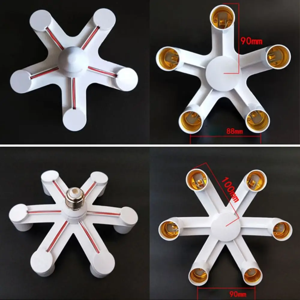 E27 to E27 LED Bulb Lamp Holder 2 in 1/3 in 1/4 1/5 1 Base Socket Splitter LED Lamp Socket Light Bulb Adapter Holder