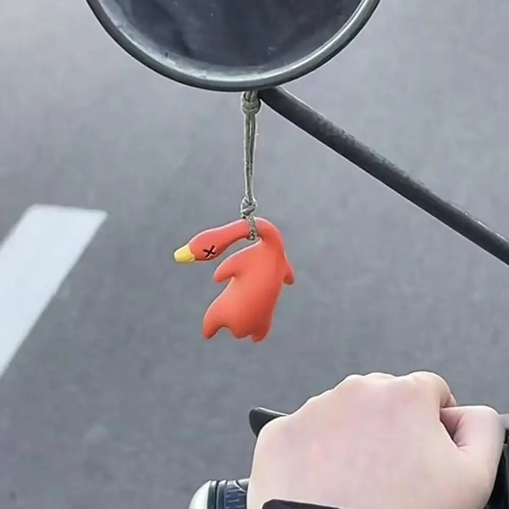 자동차 색상 변경 구이 오리 펜던트 색상 변경 구이 오리 거위 키 체인 백미러 장식