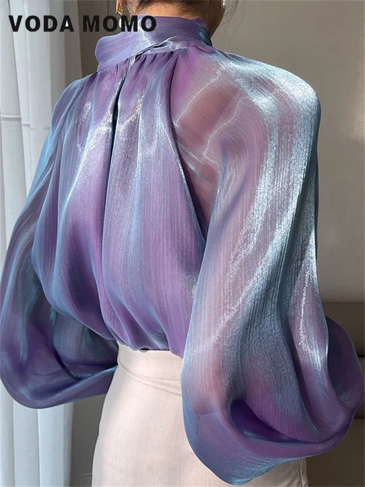 새로운 랜턴 슬리브 보우 레이스 업 셔츠 여성 기본 우아한 셔츠 루즈 한 여성 블라우스 봄 여름 부드러운 통근 바람 모든 경기