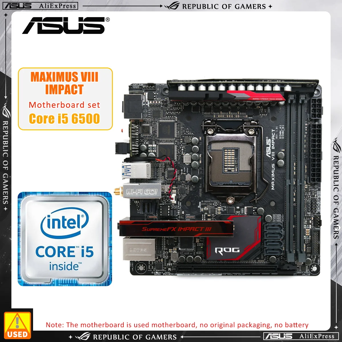 Asus Rog Maximus Viii Impact + I5 6500 Kit Scheda Madre Intel Z170 Lga 1151 2 X Ddr4 32Gb Pci-E 3.0 1 X U.2 Mini-Itx Per Cpu 6 Gencore