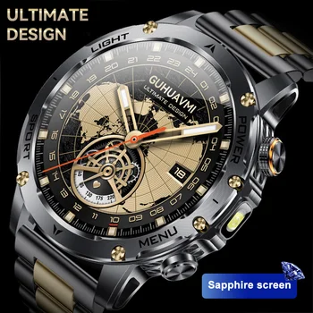 ULTIMATE DESIGN Smart Watch 1.7 "AMOLED Schermo Zaffiro 1000mAh Batteria ad alta capacità LED GPS Orologio intelligente da lavoro di fascia alta Uomo