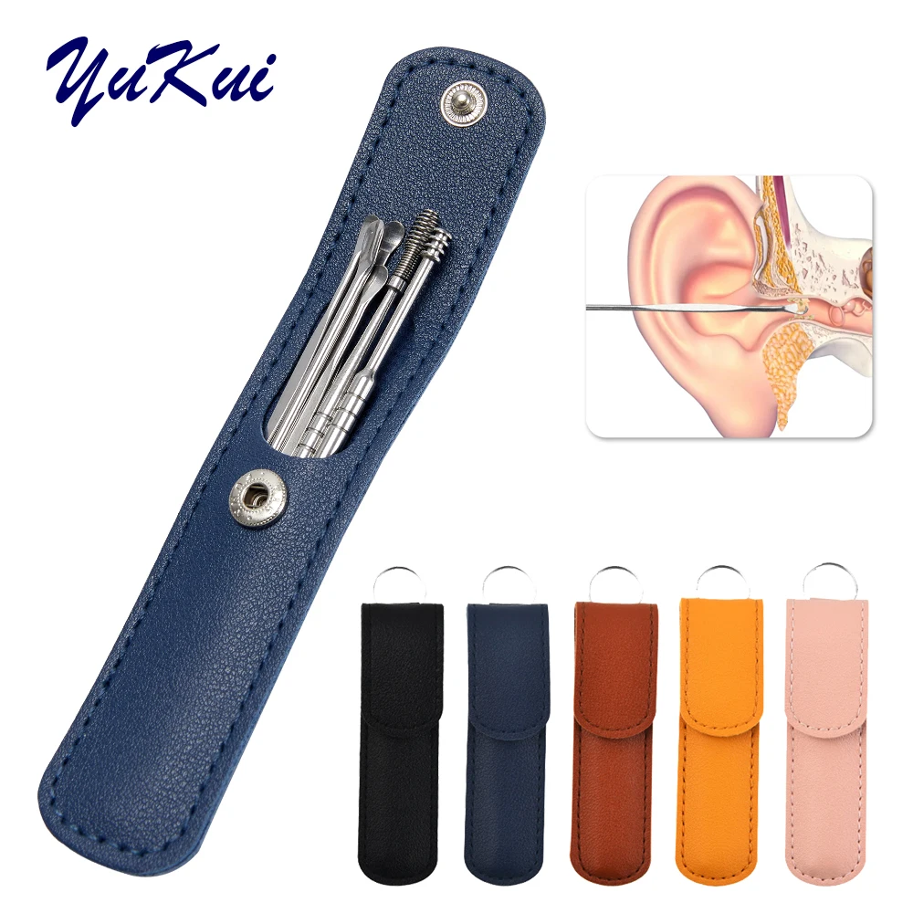 

6Pcs/set Ear Cleaner Spoon Portable Ear Pick Kit Ear Wax Removal Tool Spiral Head Ear Health Care earpick earwax Remover Curette
