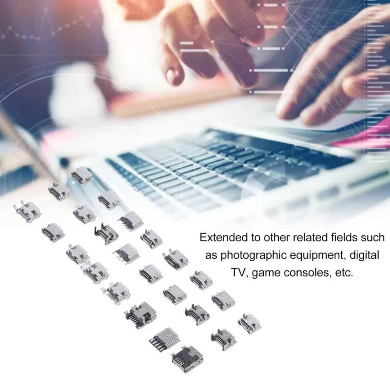 240 개/상자 24 값 마이크로 Usb 5Pin 잭 커넥터 소켓 Usb 커넥터 Moblie 전화 및 모바일 전원 은행에 대 한 설정 키트