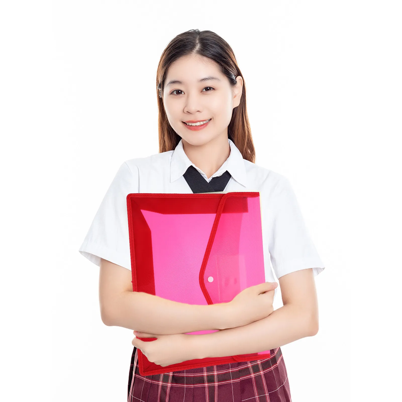 5Pcs A4 투명 플라스틱 문서 폴더 봉투 스타일 사무실 학교 보관 조직용 스냅 버튼 포함 방수