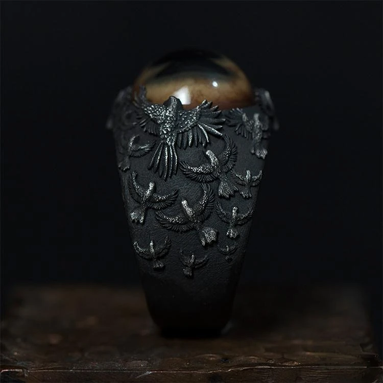 New 2023 Vintage Fashion Devil's Eye Ring Hip-hop Punk Open Ring Banquet Jewelry Accessories Gift