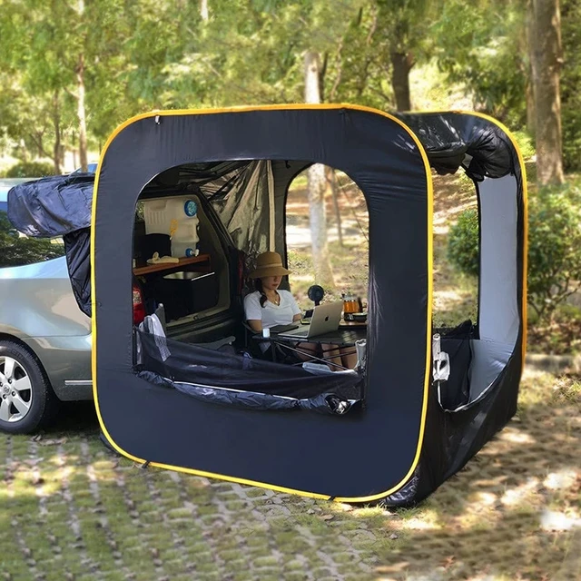 Tent for Car Automatic Pop Up Car Rear Tent Universal SUV Multi-function Portable Awning Self Driving Travel Camping Fishing