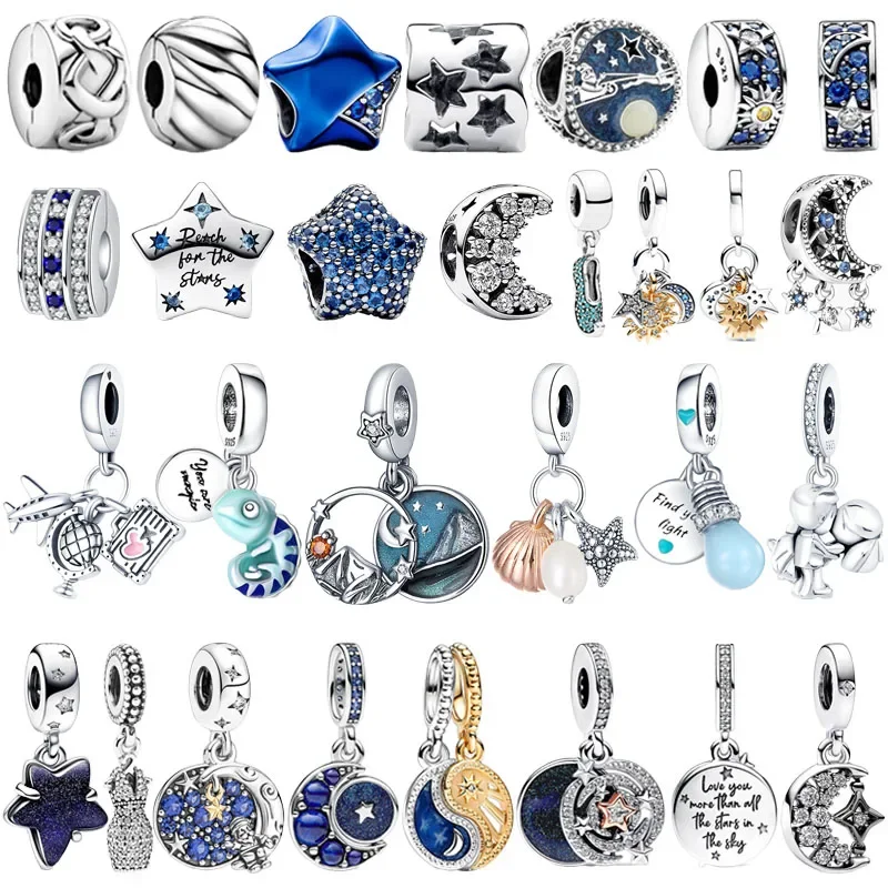 

New 925 Sterling Silver Princess Dress Crystal Shoes Charm DIY Fine Beads Fit Original Pendant Charms Bracelet For Women Jewelry