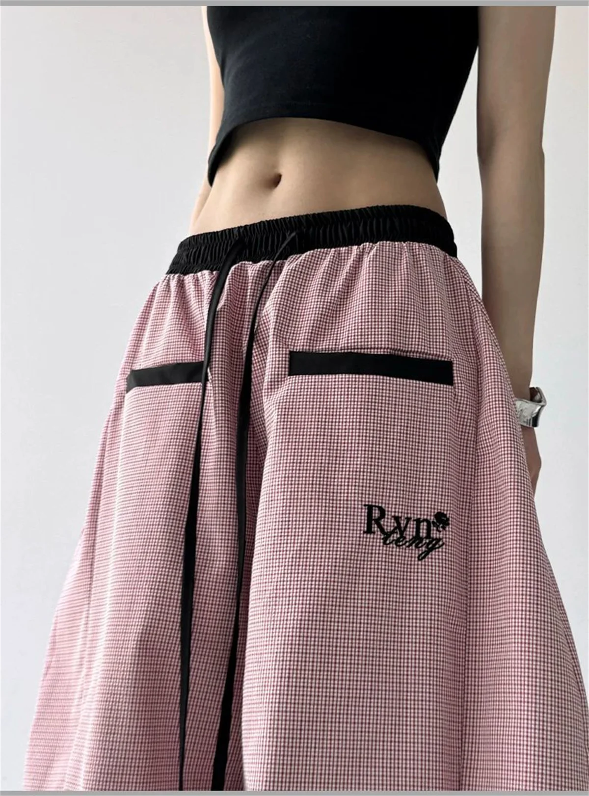 Y2K Striped Women Long Pants Summer Streetwear Loose Breathable Cargo Pants American Hip Hop Fashion Scimitar Trousers New