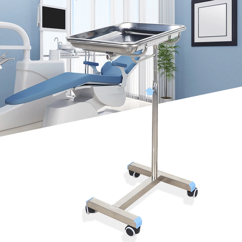 For Hospitals, Clinics, Dentistry, Beauty Salons Mobile Stainless Steel Tray Stand Rolling Cart Rack Adjustable Medical Hine bathroom accessories set rolling toothpaste squeezer tube toothpaste dispenser toothpaste holder rack stainless steel dispenser