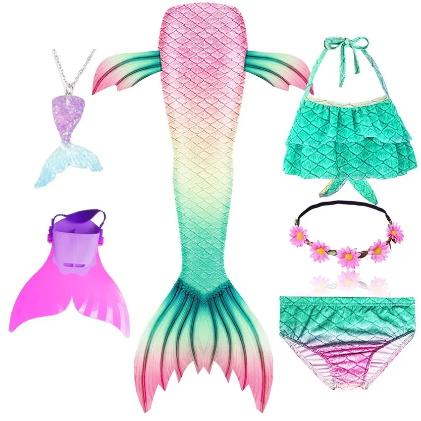 Mermaid Costume Girls Swimming Tails For Costume Kids Children Can Add Monofin Fin Cosplay