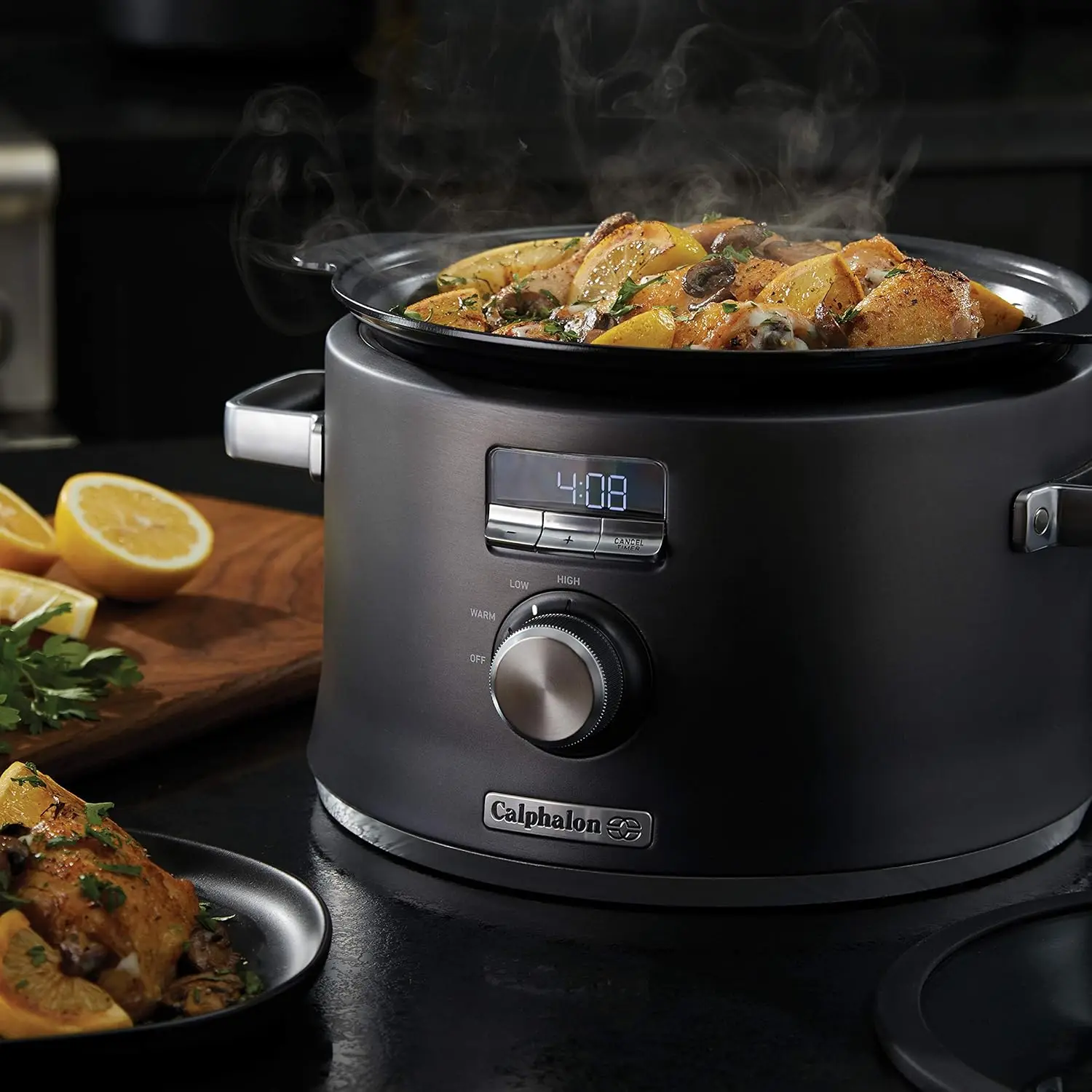Slow Cooker with Digital Timer and Programmable Controls, 5.3 Quarts, Stainless Steel