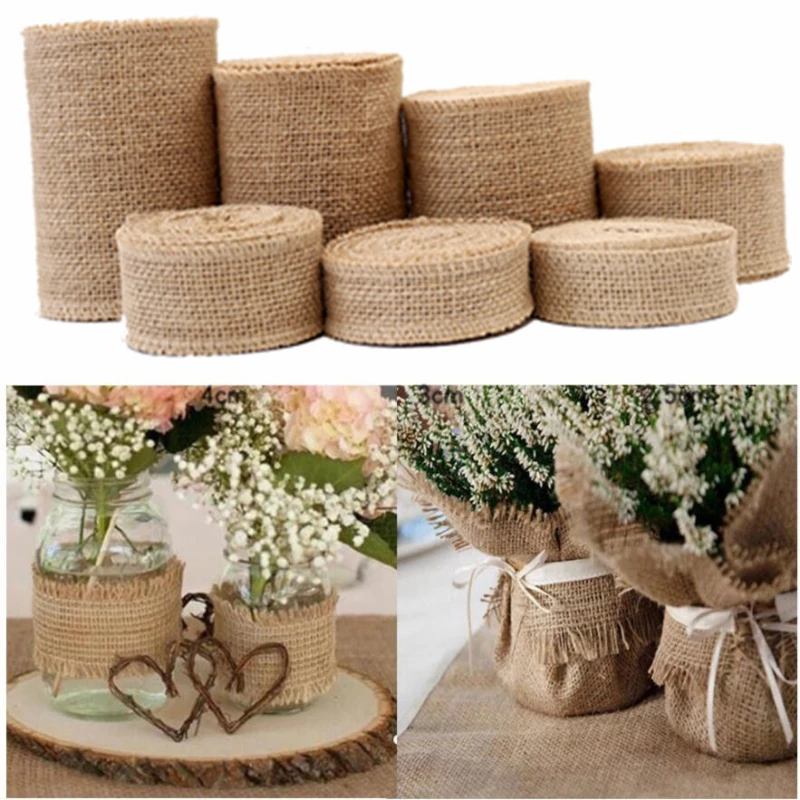 Natural-Jute-Burlap-Lace-Hessian-Hemp-Ribbon-Vintage-Rustic-Wedding ...