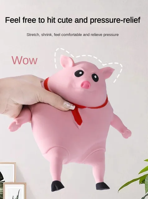 Cochon Squeeze Toy, Piggy Stress Squeeze, Cochon Stress, Cochon Squ