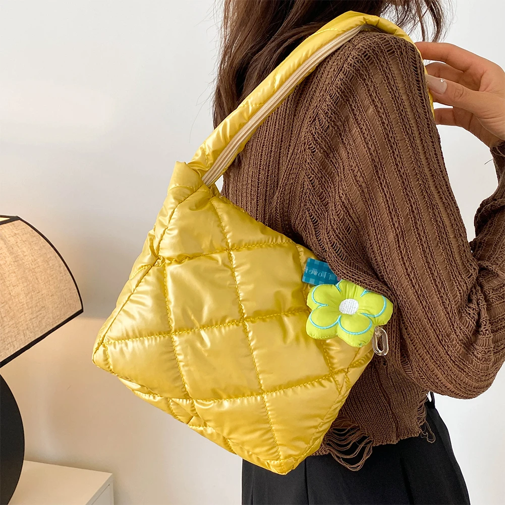 S00dd840fce144abba1ca66b13dabc1cac Quilted Top Handle Bag for Women Puffer Handbags Puffy Shoulder Bag Winter Cotton Padded Shopping Bag Ladies Purse Commute Bag Mallzona