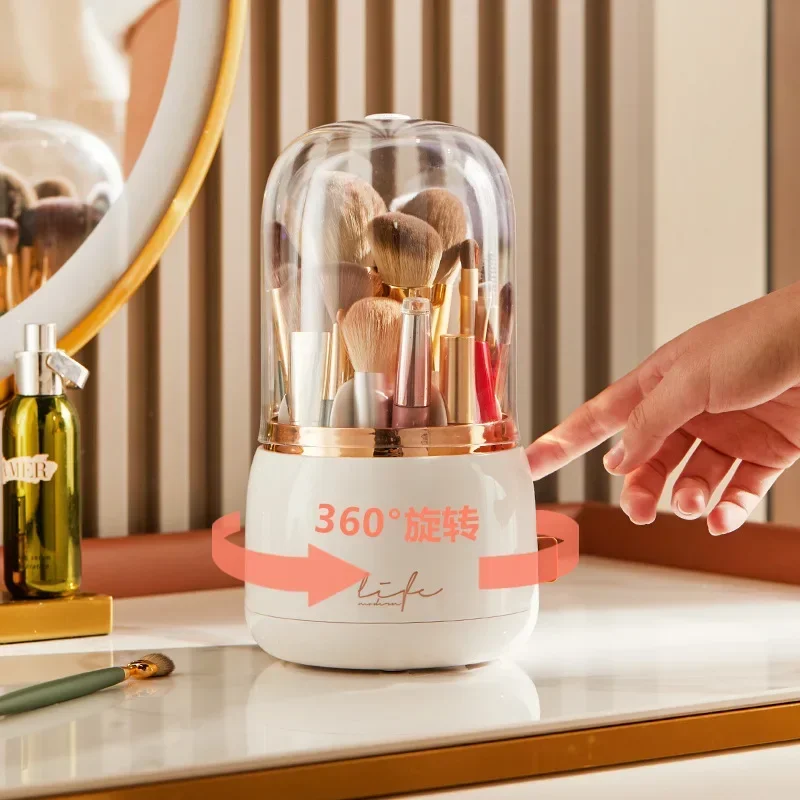 Makeup Brushes Holder Portable Desktop Makeup Organizer Cosmetic Storage Box Make Up Tools Jewelry Container 2