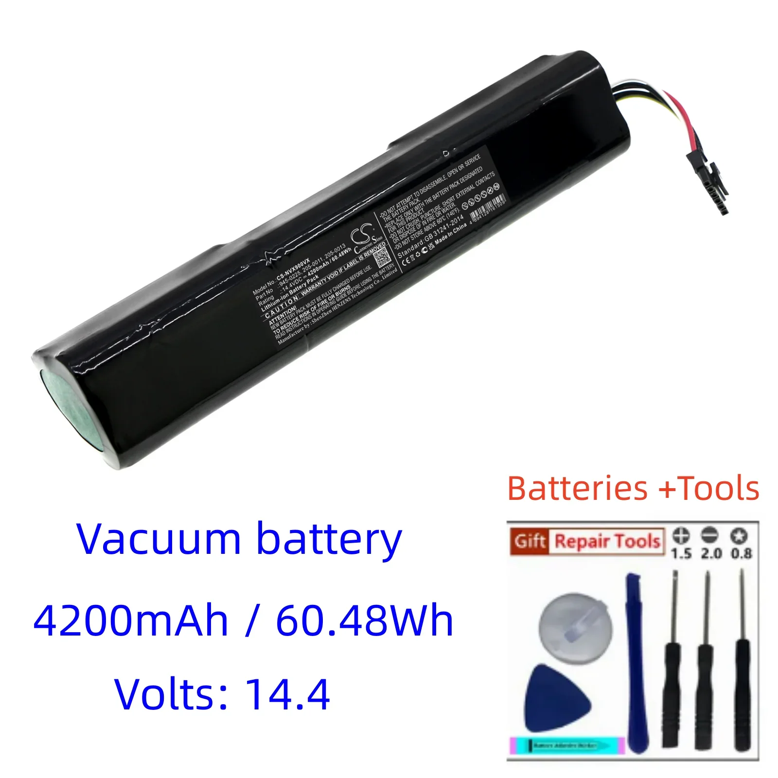 

CS Vacuum Battery For Neato 0810841012076 205-0011 205-0013 4INR19/65-2 945-0225 945-0266 Botvac Connected D3 D5 D301 +Tools