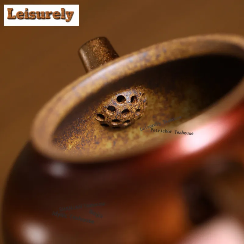 270ml  Yixing Purple Clay Teapots Artists Handmade Half Moon Pot Raw Ore Conch Roasting Mud Tea Infuser Kettle Zisha Tea Set